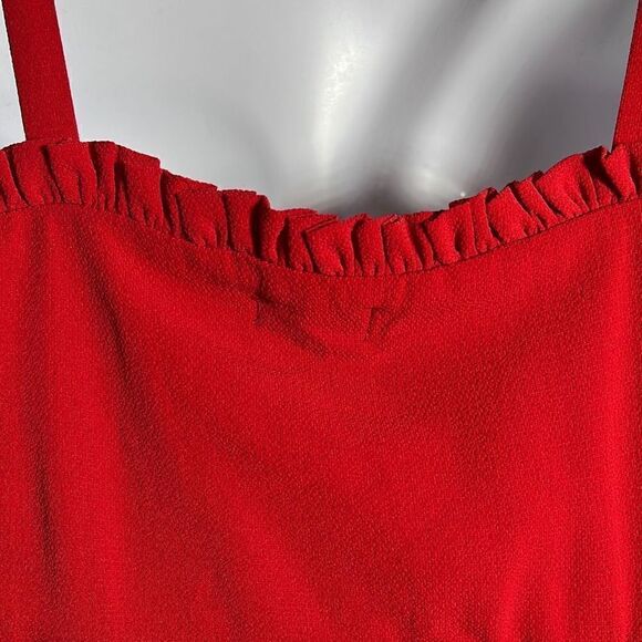 Lily Rose Red button down ruffle trim midi dress - Picture 5 of 9